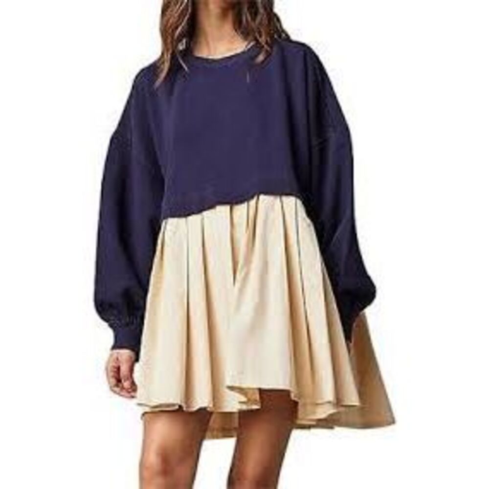 Free People Eleanor Denim Sweatshirt- “selling as is”